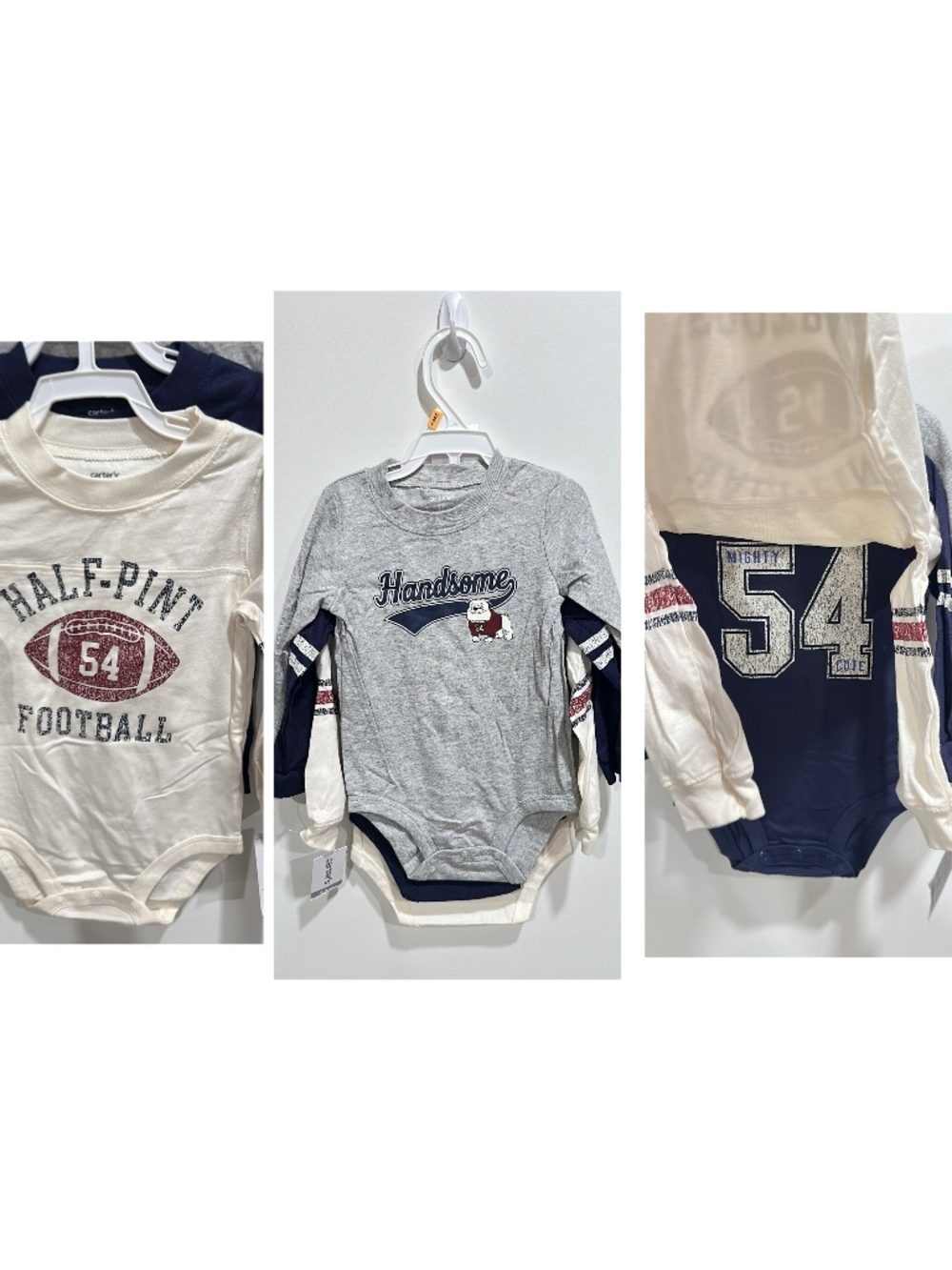 Football long sleeve onesies for Baby Boys 12 months